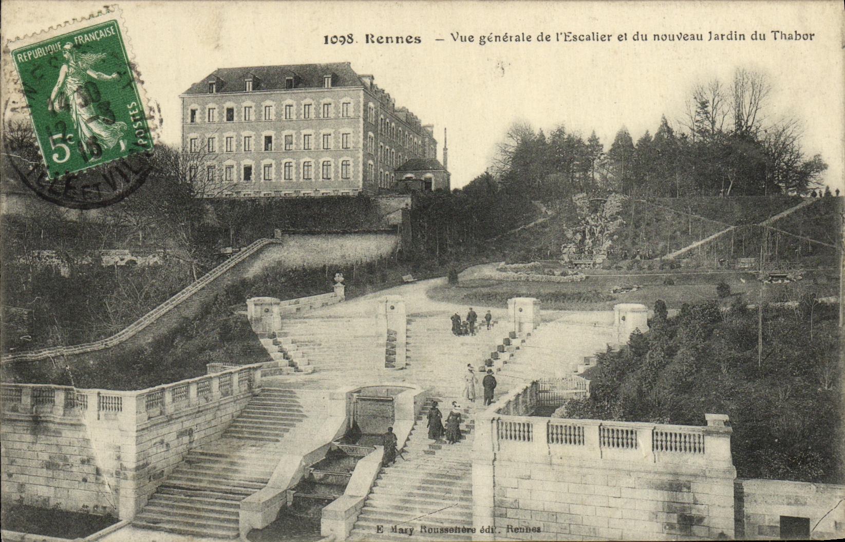 CPA Rennes Vue Generale de L Escalier et du Nouveau Jardin du Thabor 