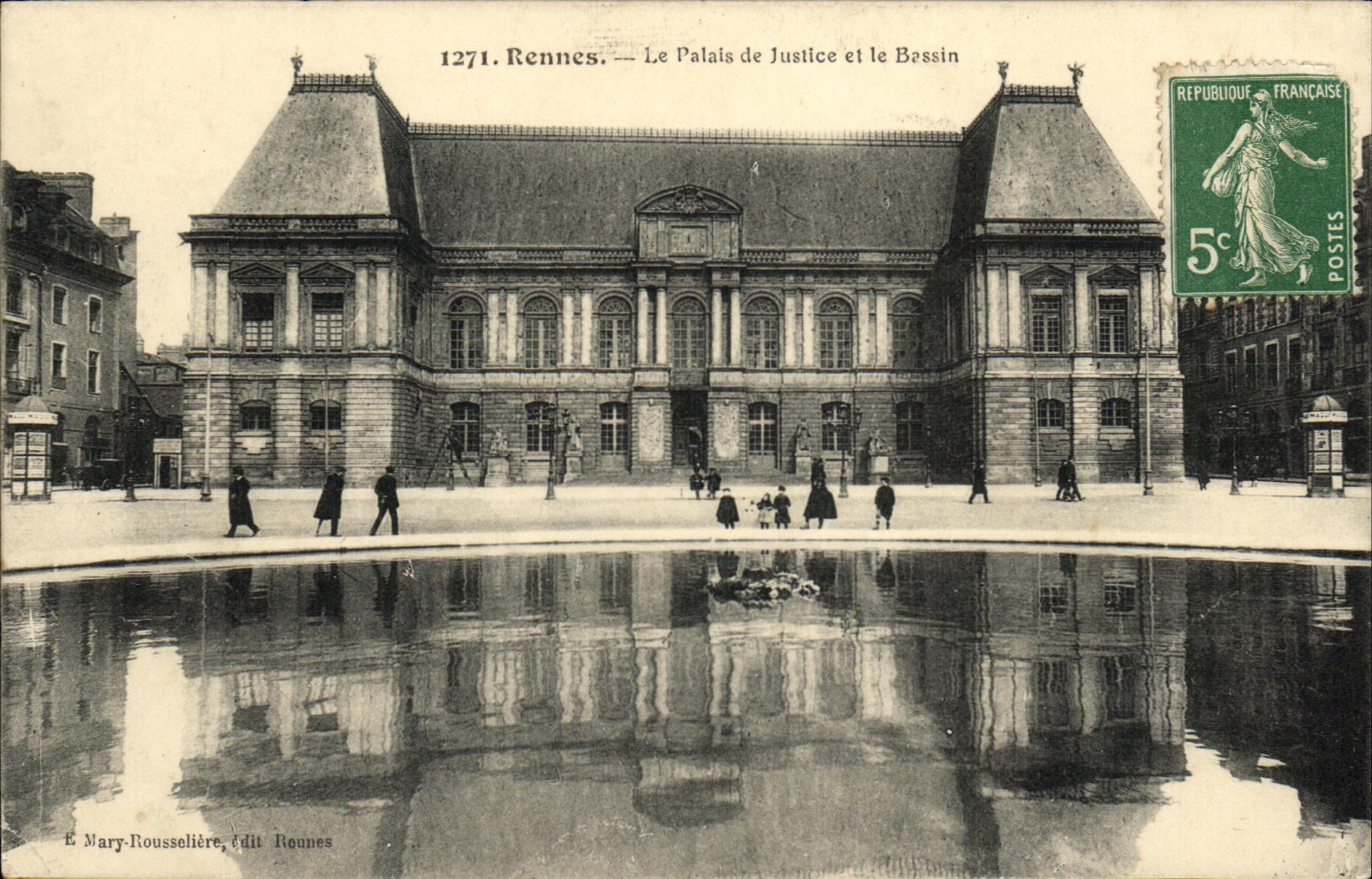 CPA Rennes Le Palais de Justice et le Bassin