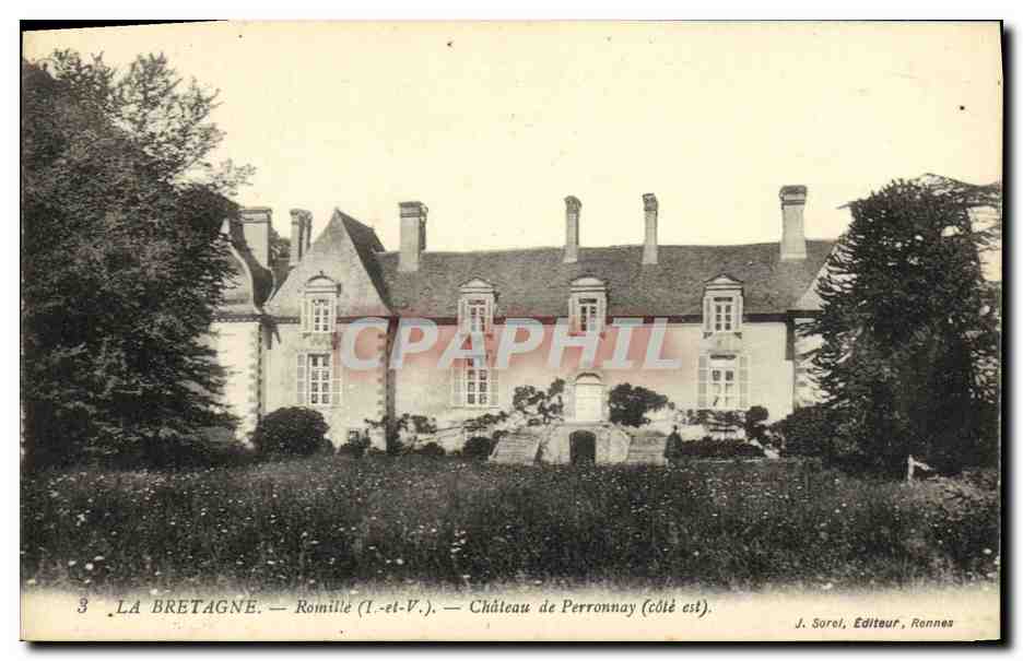 CPA La Bretagne Romille Chateau de Perronnay