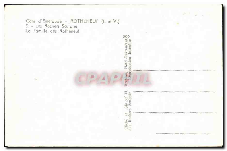 Côte d'Émeraude - ROTHÈNEUF (Il.-et-V.) — Les Rochers Sculptés — La Famille des Rothèneuf — Reverso