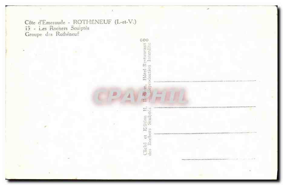 CPA Rotheneuf Les Rochers Sculptes La famille des Rotheneuf — Rückseite