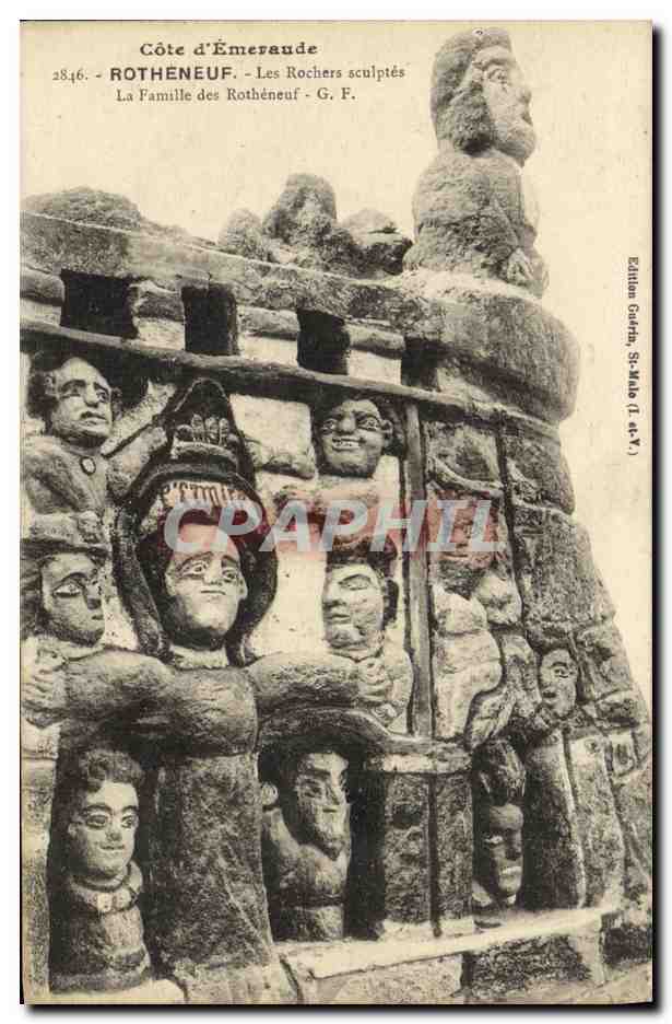 CPA Rotheneuf Les Rochers Sculptes Jeanne La famille des Rotheneuf