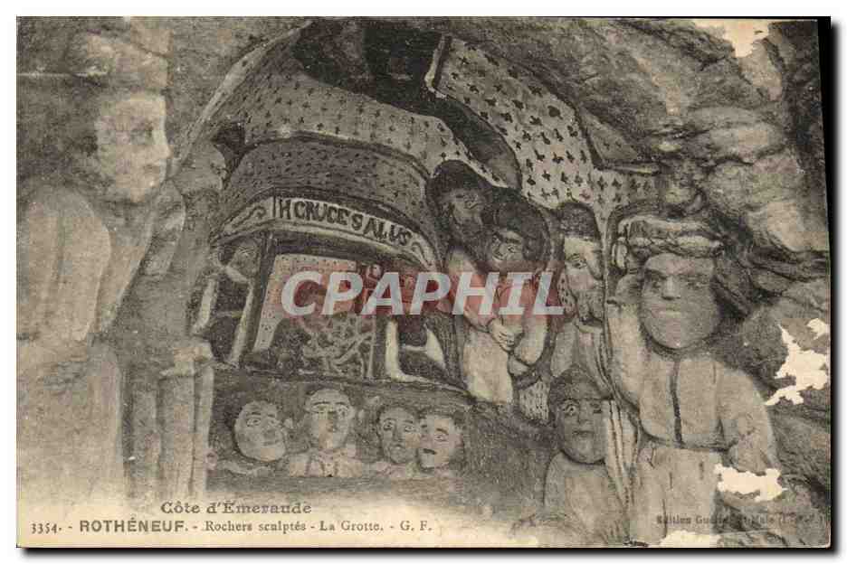 Côte d'Émeraude - Rochers sculptés - La Grotte - G. F.