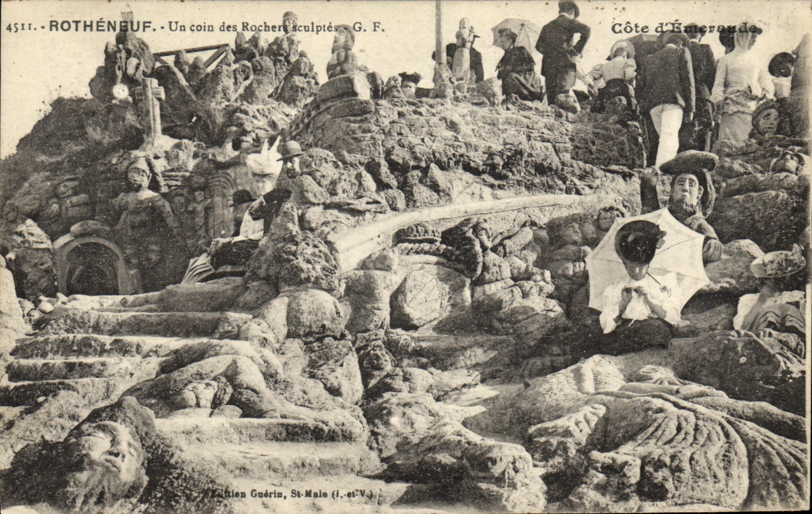 Rothéneuf — Un angolo dei Rochers scolpiti — Edizione Guérin, St-Malo (I. et V.)