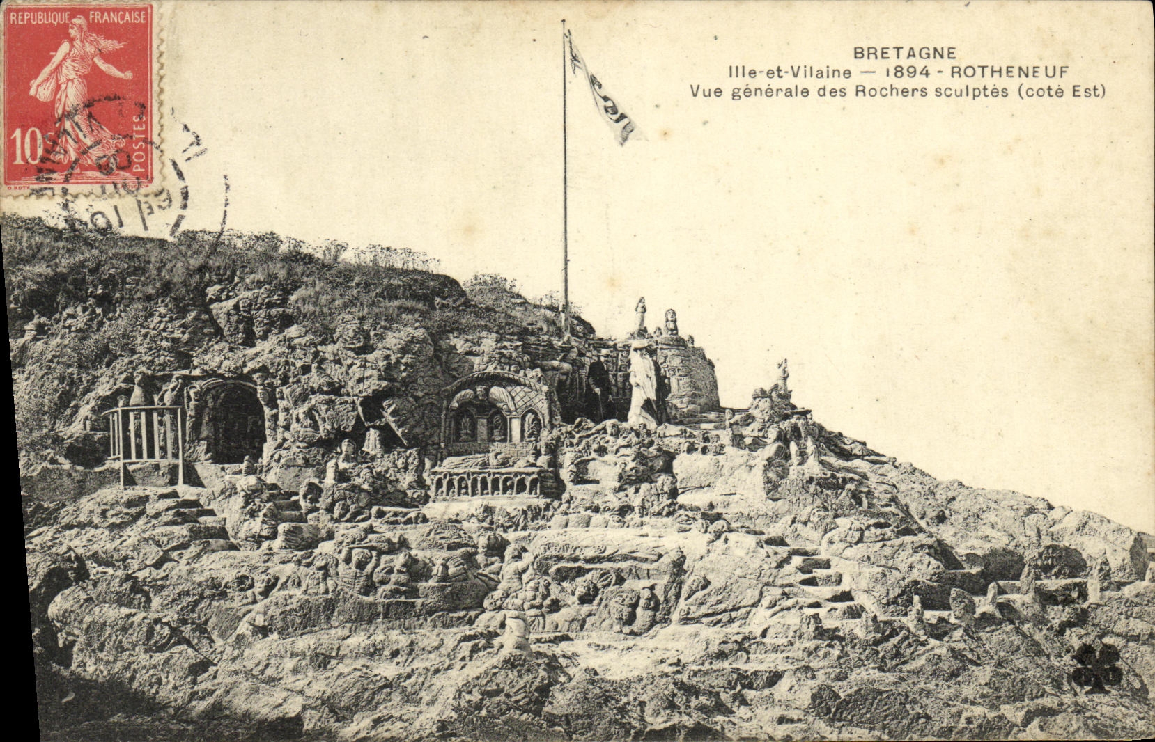 CPA Rotheneuf Rochers Sculptes Vue generale