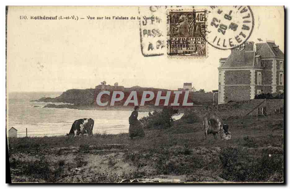 CPA Rotheneuf Vue Sur Les Falaises de la Varde Vaches