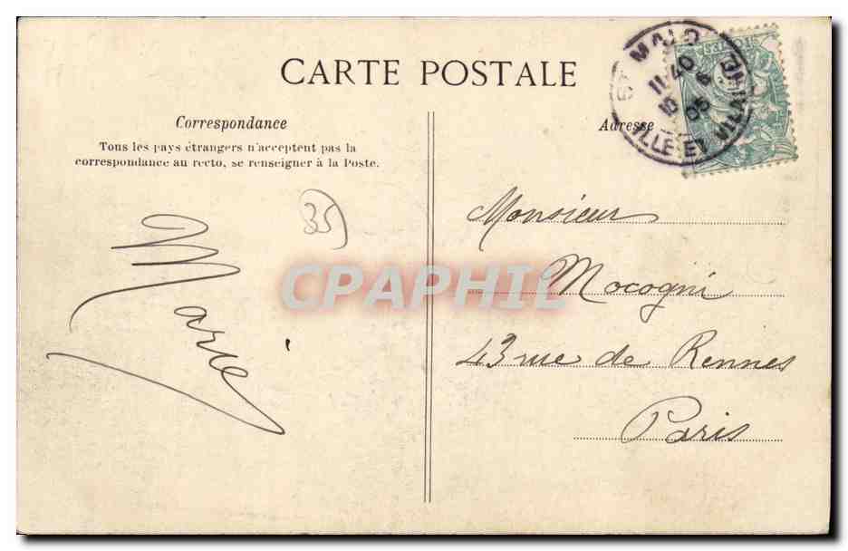 CPA Rotheneuf L Ermite sculptant les Rochers — Back
