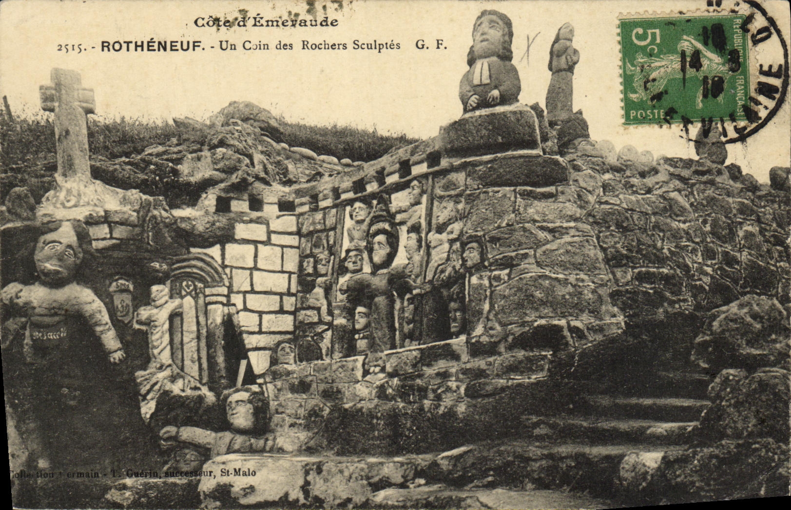 Rothéneuf - Un Coin des Rochers Sculptés - G. F. - Collection L. Guérin, successeur, St-Malo