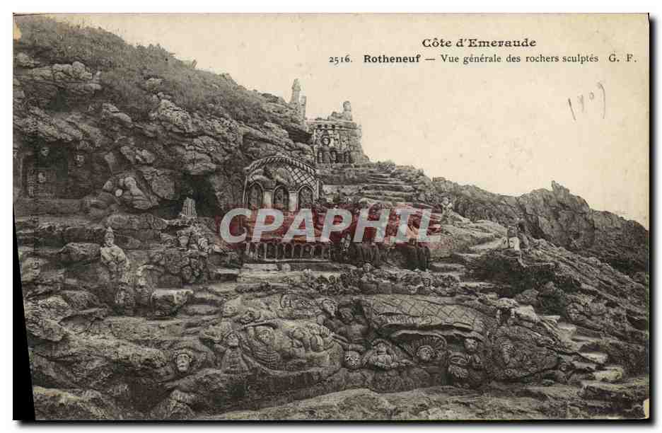 CPA Rotheneuf Vue Generale des Rochers Sculptes
