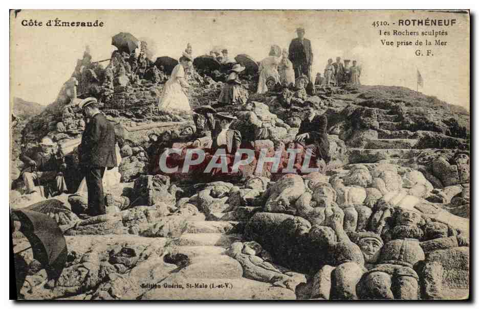 Côte d'Émeraude — Rochers sculptés — Édition Guérin, St-Malo (I.-et-V.)