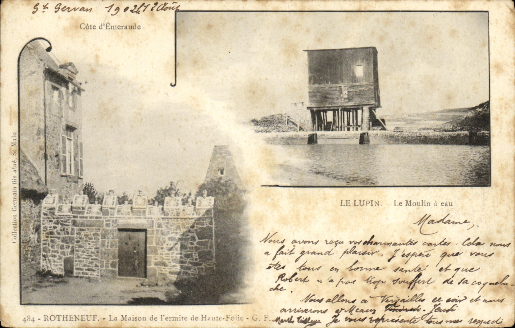 Côte d'Émeraude — La Maison de l'ermite de Haute-Folie et Le Moulin à eau — ROTHENEUF, St Malo