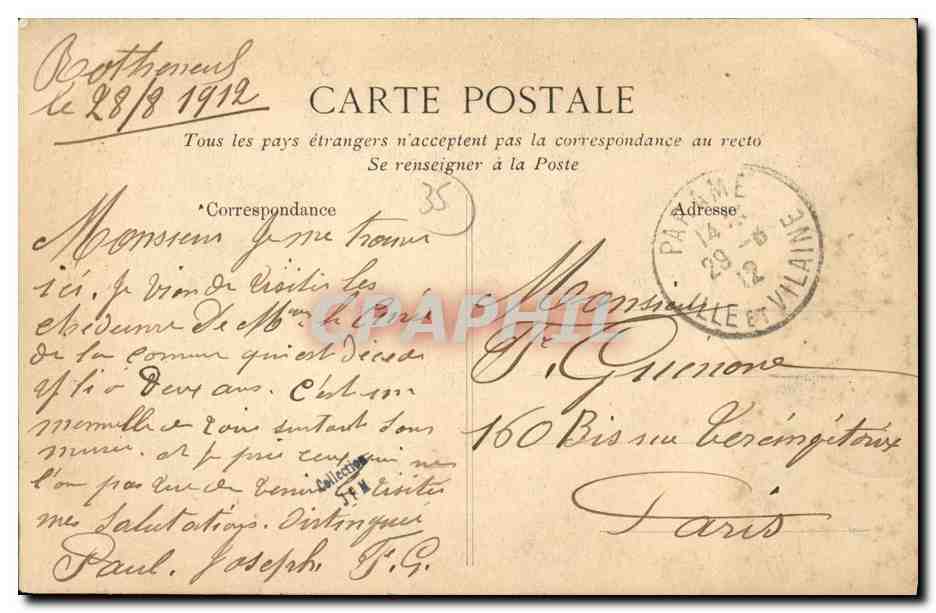 CPA Rotheneuf L Ermite parmi ses oeuvres — Verso