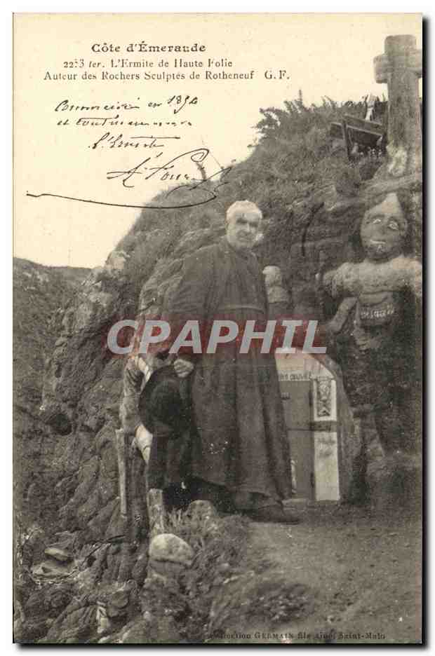 CPA Rotheneuf L Ermite de Haute Folie Auteur des Rochers Sculptes 