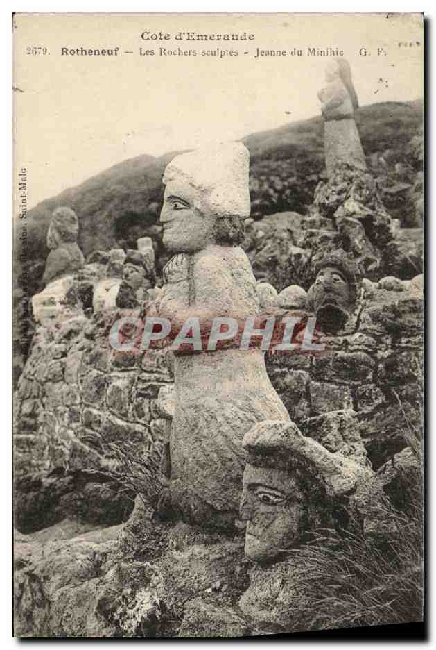 CPA Rotheneuf Les Rochers Sculptes Jeanne Du Minihic