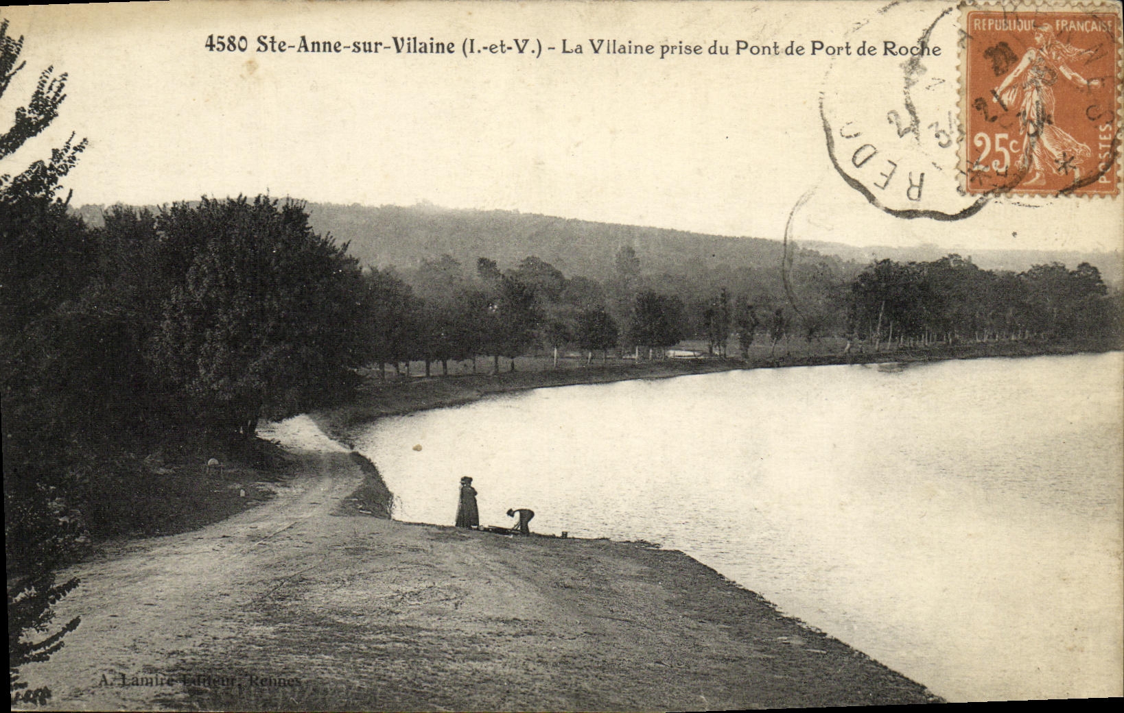 Ste-Anne-sur-Vilaine (Il.-et-V.) — La Vilaine prise du Pont de Port de Roche — A. Lamire, Rennes