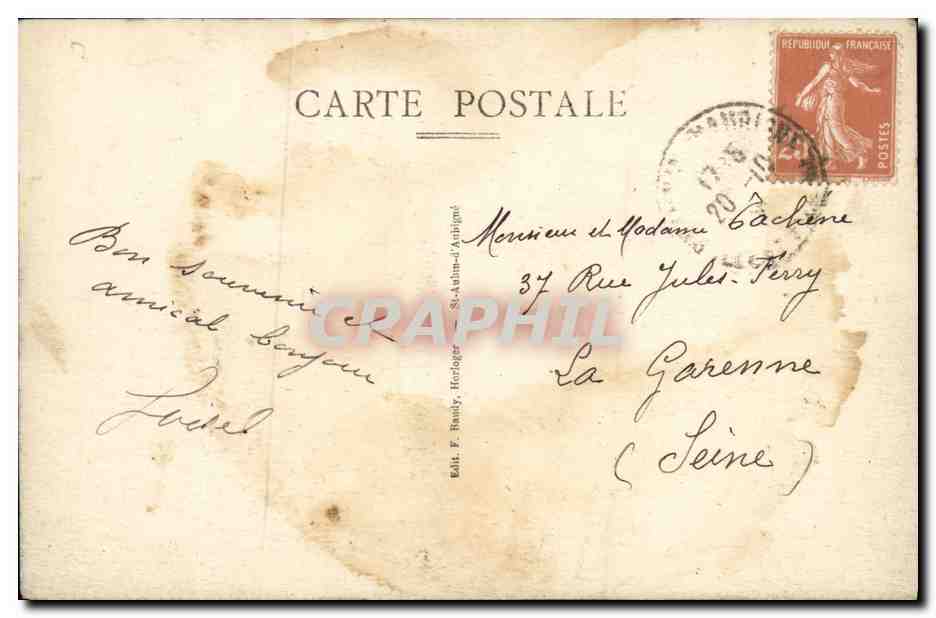 CPA Saint Aubin D Aubigne paysage — Verso