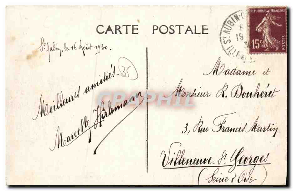 Saint-Aubin-d'Aubigné (I.-&-V.) — Le haut de la Grande Rue. — Reverso