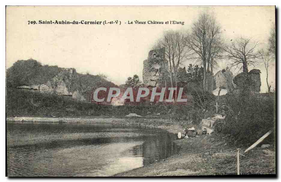 Saint-Aubin-du-Cormier (Loire-et-Vendée) — Le Vieux Château et l'Étang — Éditeur : Sté Française de Phototypie