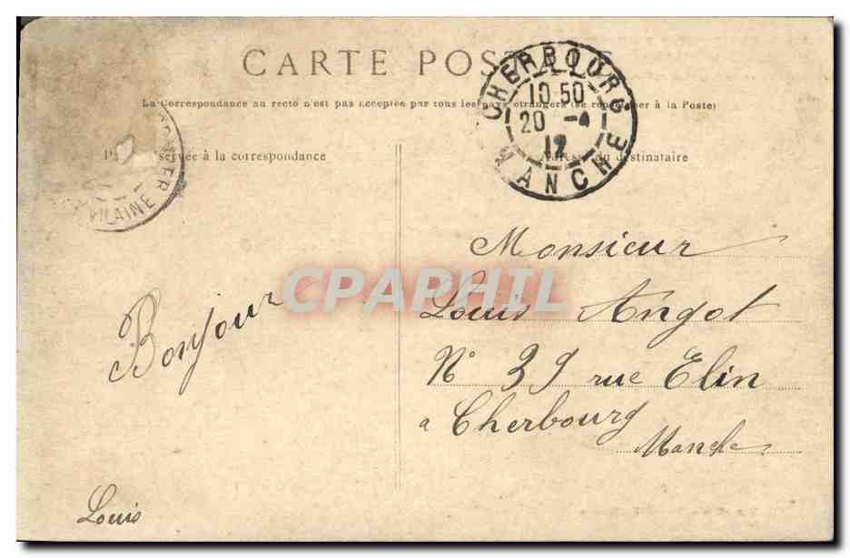 CPA St Aubin Du Cormier Au camp de la lande d Ouee Militaria  — Verso