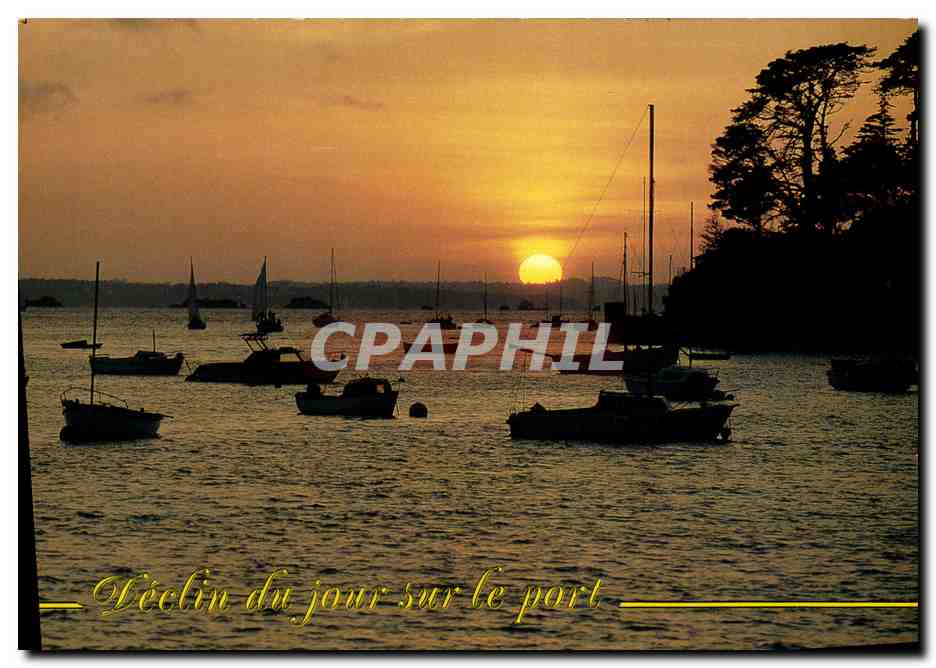 Déclin du jour sur le port — Saint-Briac (Côte d'Emeraude) — Édition YCA - Recto