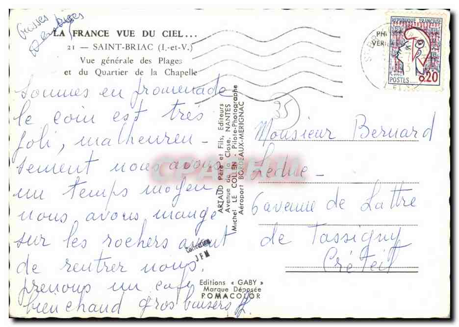 Saint-Briac-sur-Mer — Vue générale des plages et du quartier de la Chapelle — Éditions Gaby — Rückseite