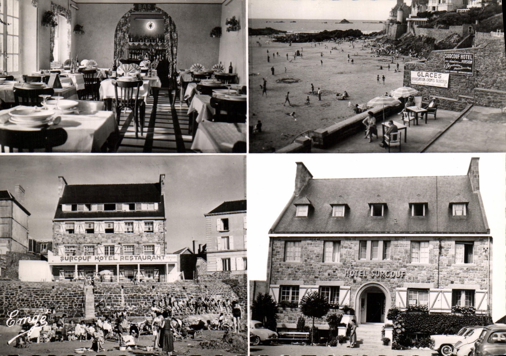 CPM Parame Rochebonne Surcouf Hotel Restaurant Salle a manger Terrasse vue sur la mer Hotel vu de la plage