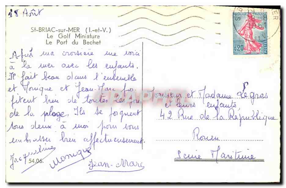 St-BRIAC-sur-MER (I.-et-V.) — Le Golf Miniature Le Port du Bechet — éditeur non visible — Rückseite