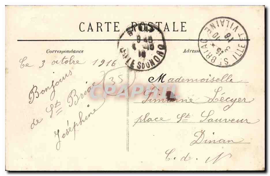 CPA Saint Briac Le Chateau de Villebresme — Rückseite