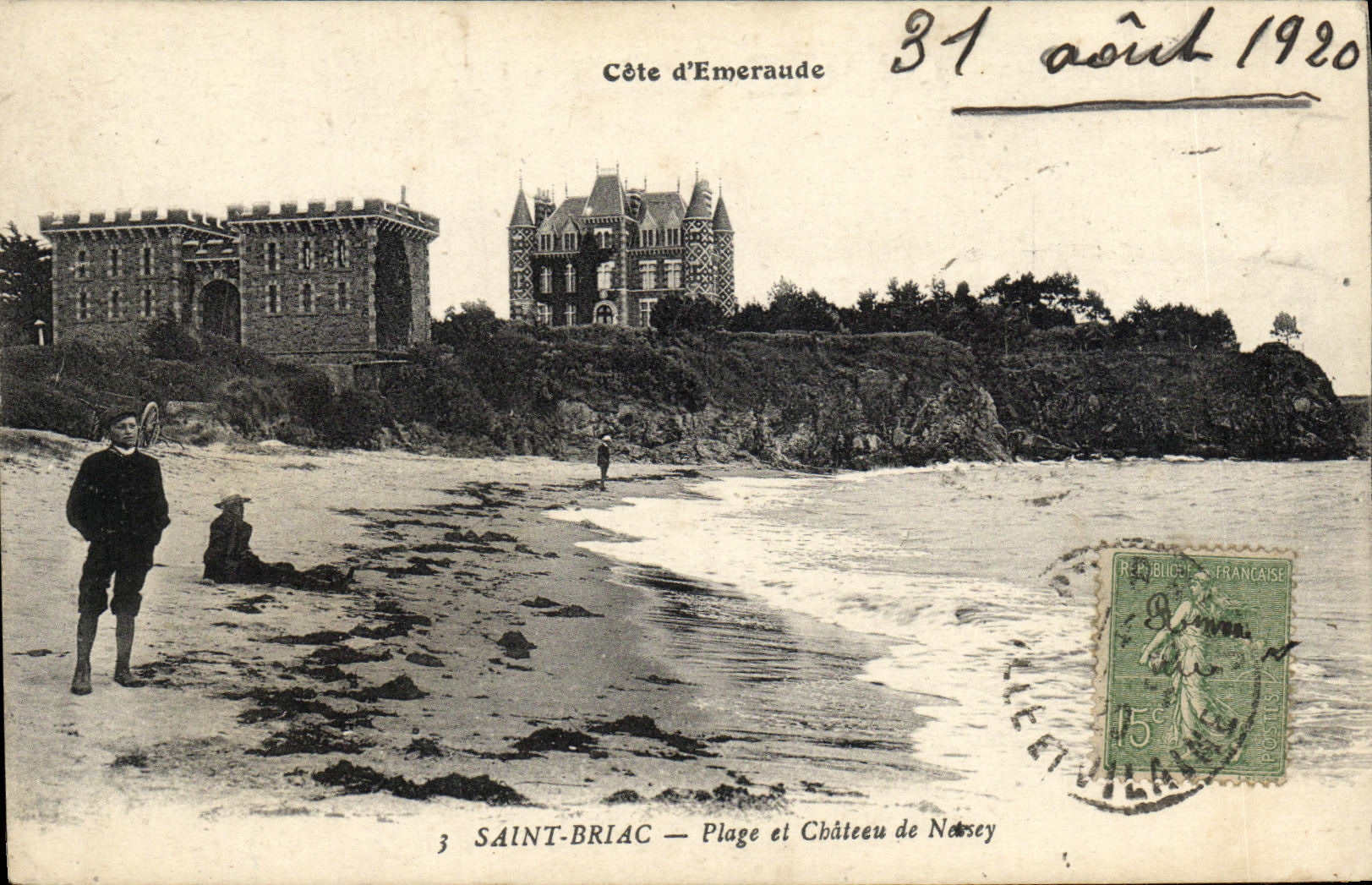 CPA Saint Briac Plage et Chateau du Nessey
