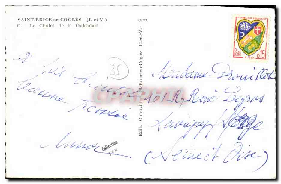 Saint-Brice-en-Coglès — Das Chalet de la Galesnais — Edit. Charvin — Rückseite