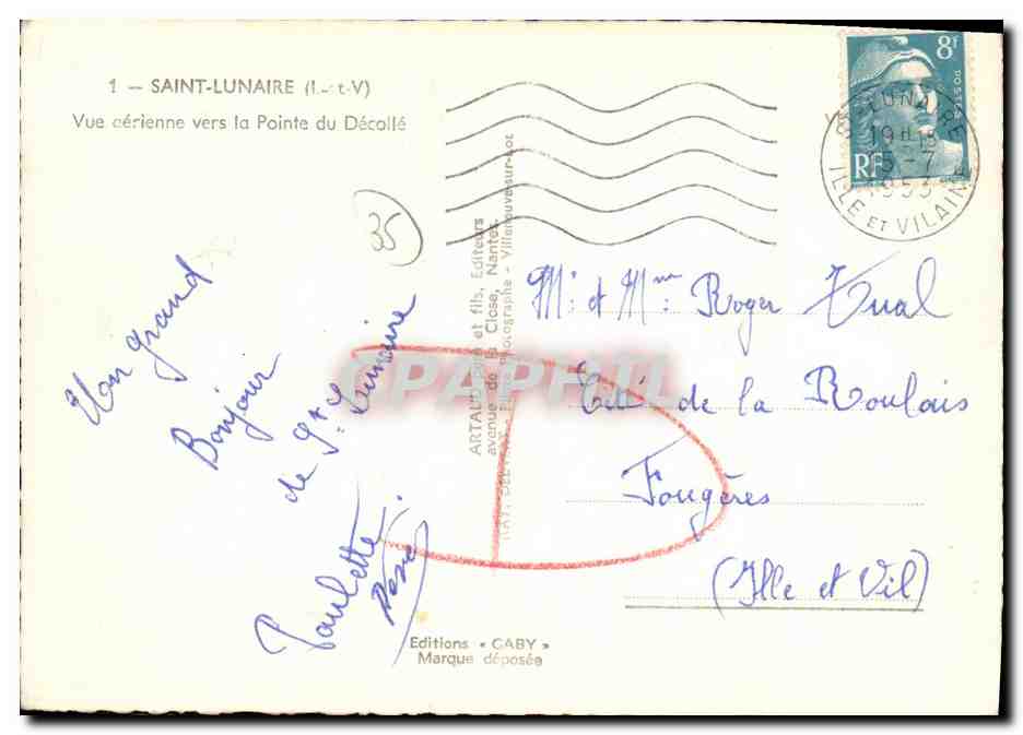 Saint-Lunaire (Ille-et-Vilaine) — Vue aérienne vers la Pointe du Décollé — Éditions Caby — Reverso