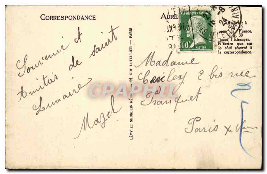 CPA Saint Lunaire Le Decolle — Verso