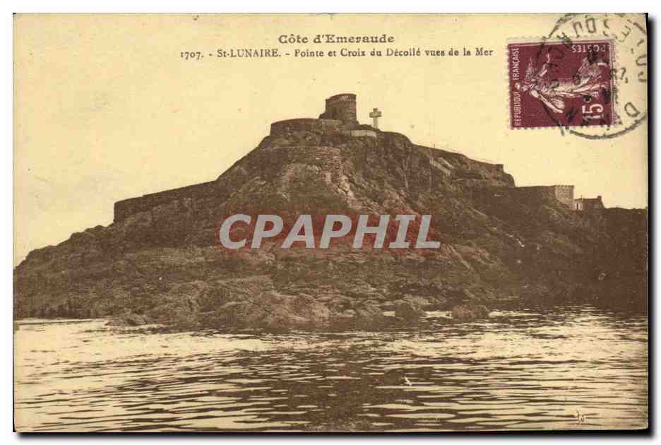 Côte d'Émeraude - St-Lunaire - Pointe et Croix du Décollé vues de la Mer