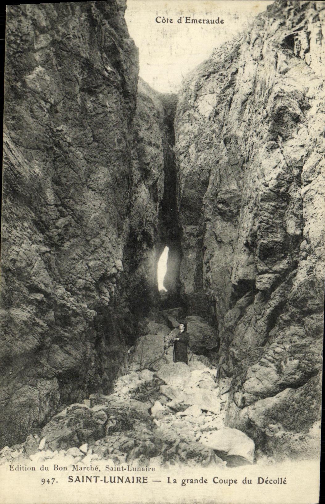 Costa d'Emeraude — La grande Coupe du Décollé — Edición del Bon Marché, Saint-Lunaire, n° 947