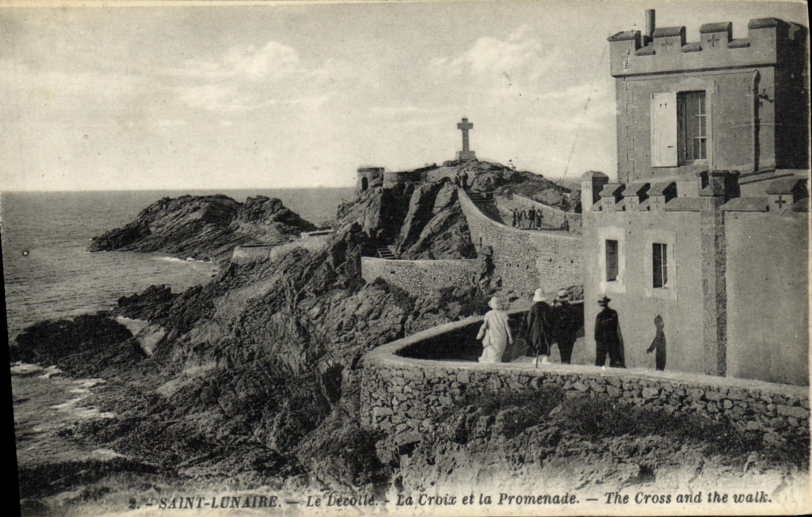 CPA Saint Lunaire Le Decolle La Croix et la Promeande