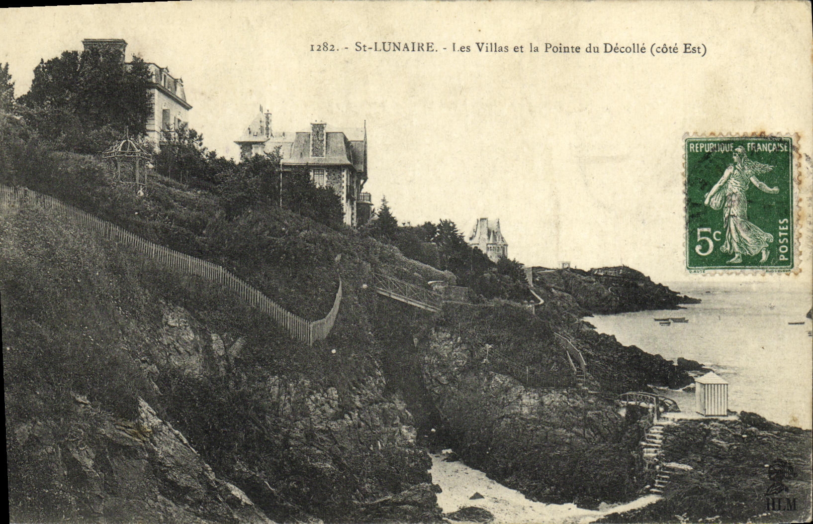 St-Lunaire - Les Villas et la Pointe du Décollé (côté Est) — H. La Malliot, éditeur à St-Malo, n° 1282