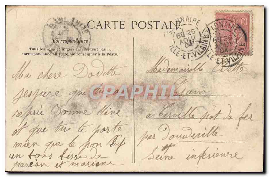CPA Saint Lunaire Rochers pris du Decolle — Verso