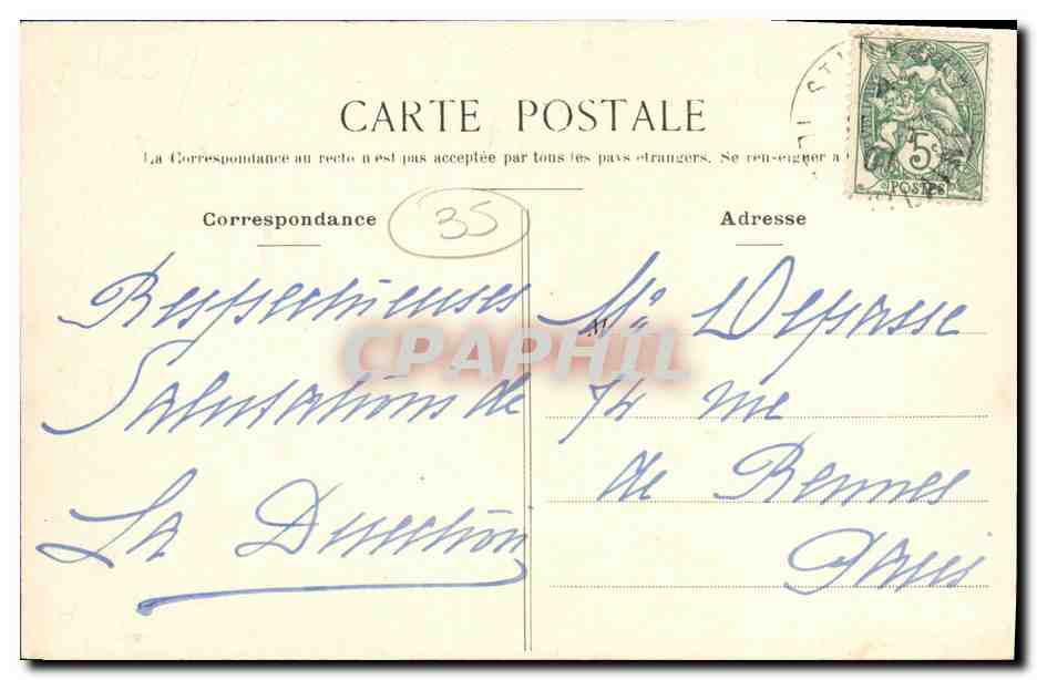CPA Saint Lunaire La Plage et le Grand Hotel — Verso