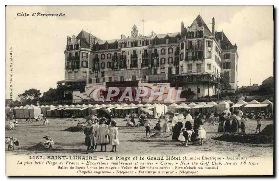 CPA Saint Lunaire La Plage et le Grand Hotel