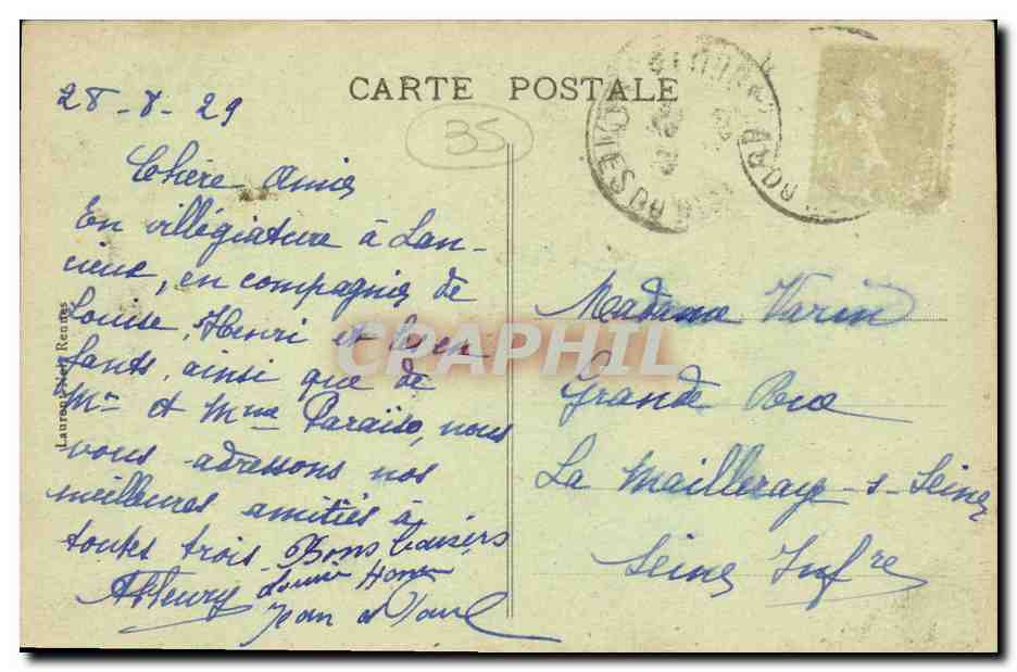 CPA Saint Lunaire Pointe et Croix du Decolle vues de la Mer — Verso