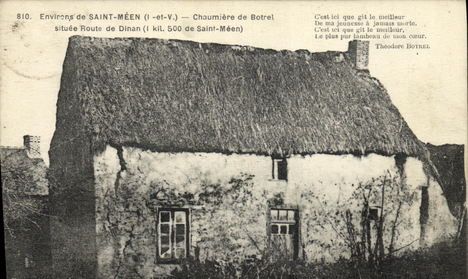 Environn de SAINT-MÉEN (Il-et-V.) — Chaumière de Botrel — Théodore Botrel