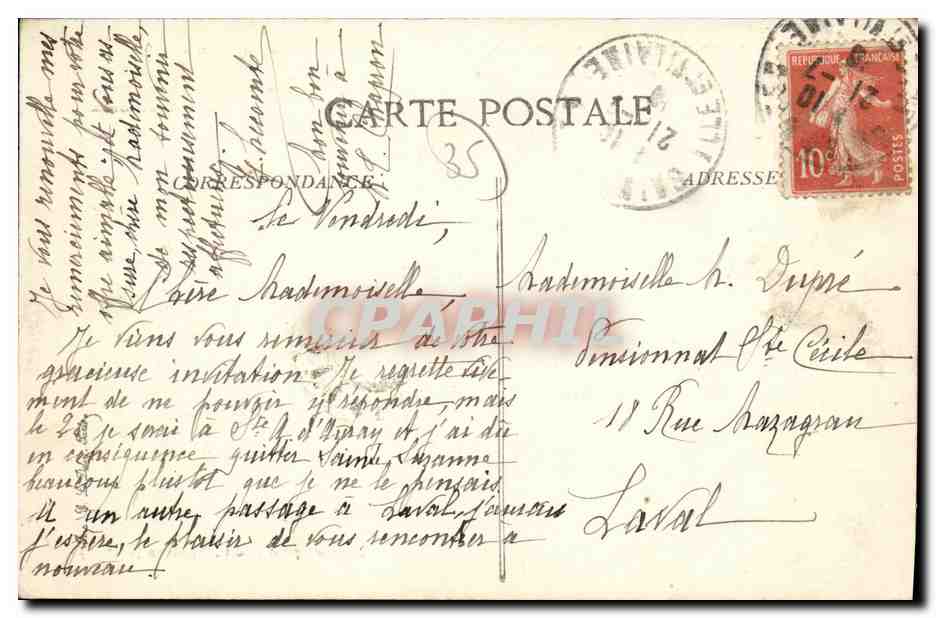 Environn de SAINT-MÉEN (Il-et-V.) — Chaumière de Botrel — Théodore Botrel — Rückseite