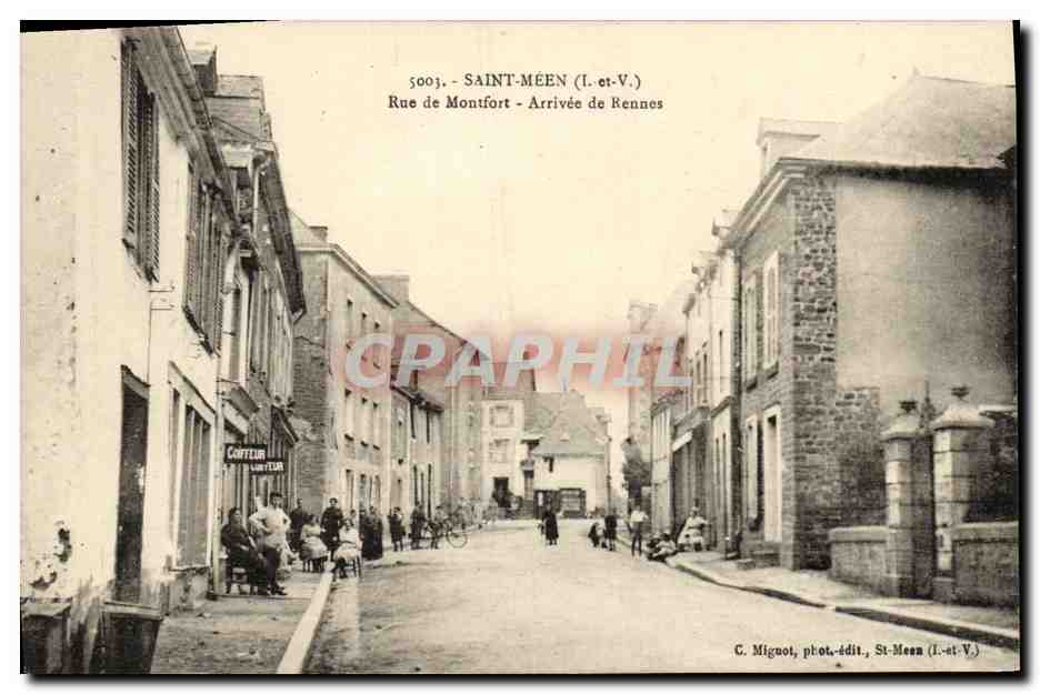 Saint-Méen (Ille-et-Vilaine) — Rue de Montfort — Arrivée de Rennes