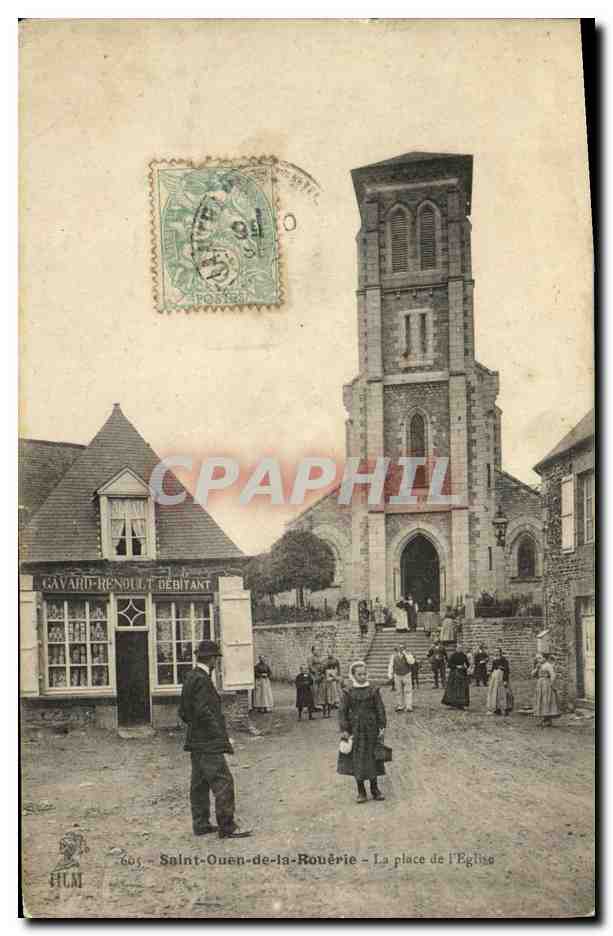 CPA Saint Ouen de la Rouerie La Place de l Eglise TOP
