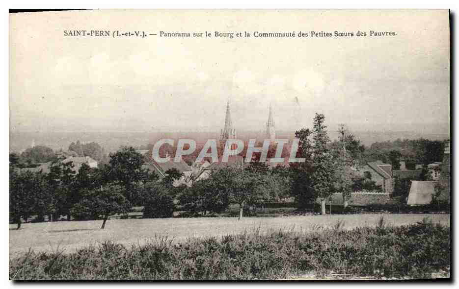 Saint-Pern (Loire-et-Vendée) — Panorama sur le Bourg et la Communauté des Petites Sœurs des Pauvres.