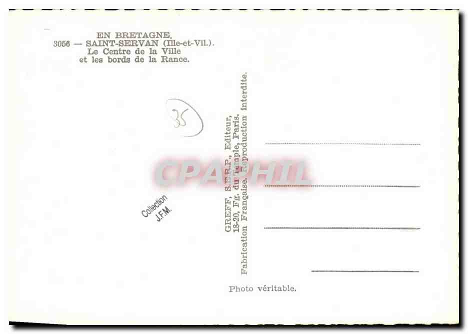 Saint-Servan (Ille-et-Vil) — Le Centre de la Ville et les bords de la Rance — GREFF, S.M.R.P., Éditeur — Reverso