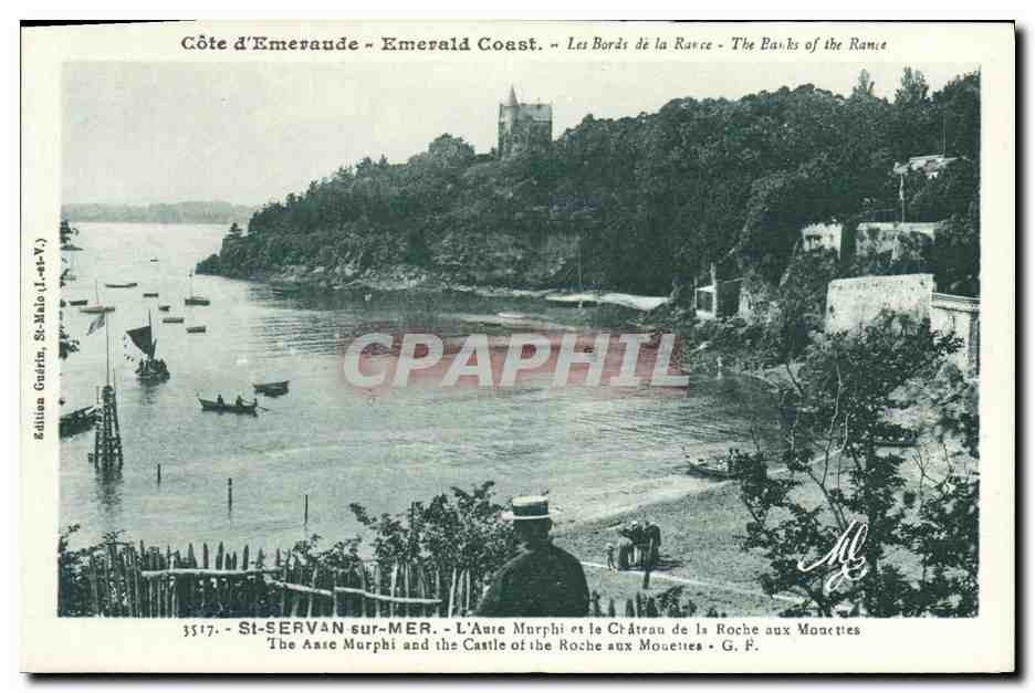 CPA St Servan sur Mer L anse murphi et le chateau de la roche aux mouettes