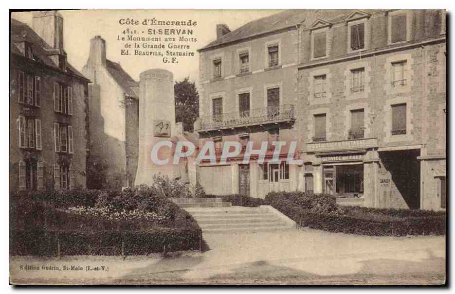 Emerald Coast - St-Servan - The Memorial to the Dead of the Great War - Éd. Beauvils, Statuaire G.F.