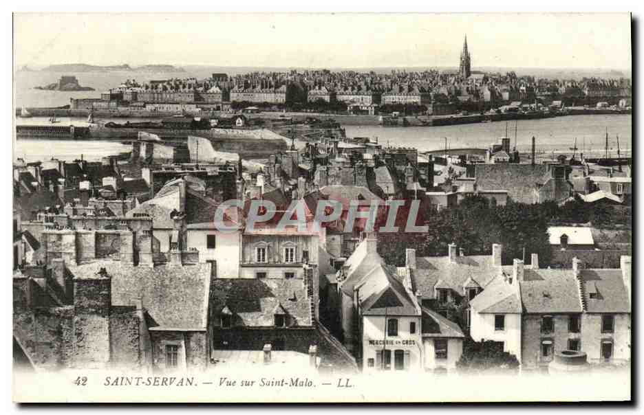 Saint-Servan — Vue sur Saint-Malo — Mercier & CRES, n°42