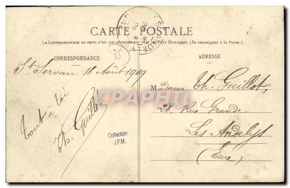 Saint-Servan — Vue générale du Port Solidor — G. F. n° 4889 — Rückseite
